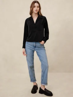 Silky Popover Blouse