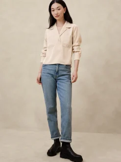 Silky Popover Blouse