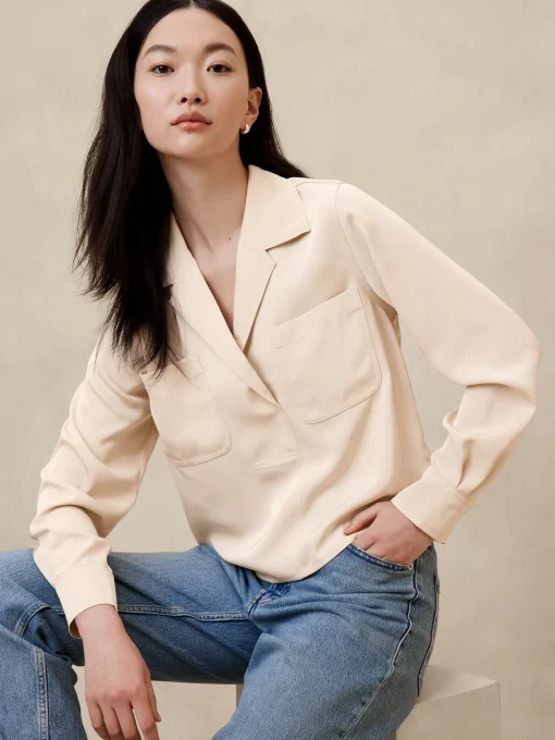 Silky Popover Blouse