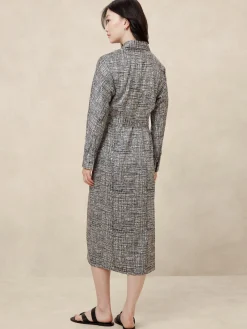 Silky Twill Wrap Midi Dress