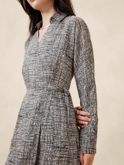 Silky Twill Wrap Midi Dress