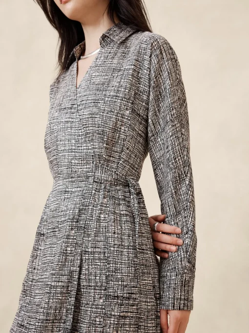 Silky Twill Wrap Midi Dress