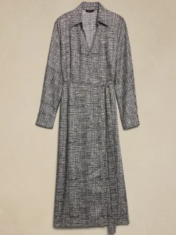 Silky Twill Wrap Midi Dress