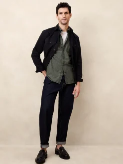 Slim Frosted Coated Chambray Shirt