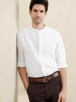 Slim Linen-Blend Shirt