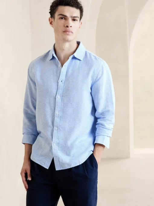 Slim Linen-Blend Shirt