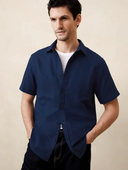 Slim Linen-Blend Shirt