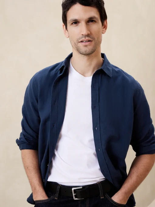 Slim Linen-Blend Shirt