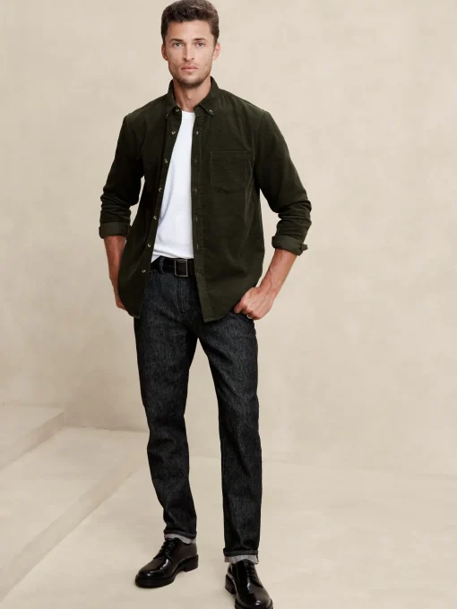 Slim Textured Corduroy Shirt