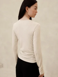 Soft Luxe Shirred-Waist Top