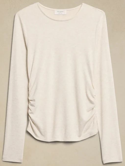 Soft Luxe Shirred-Waist Top