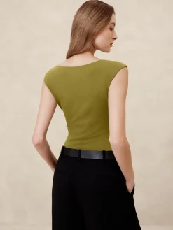 Soft Stretch Cap-Sleeve Bodysuit