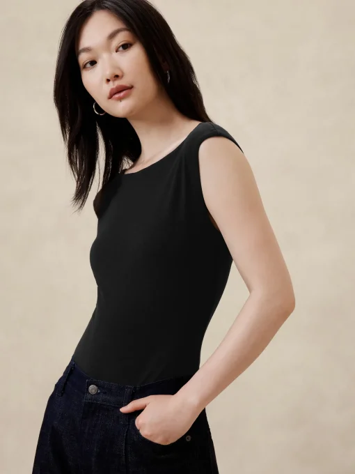Soft Stretch Cap-Sleeve Bodysuit