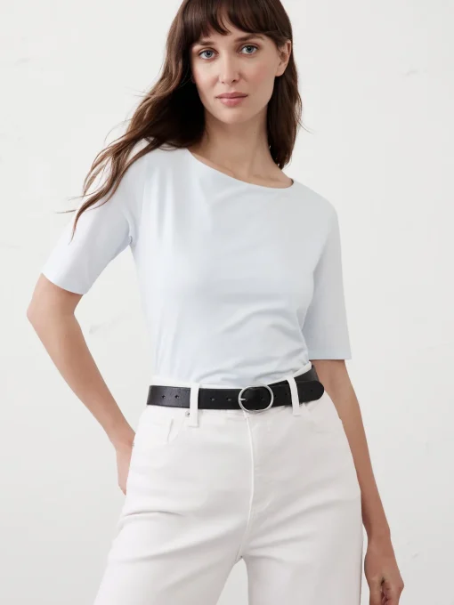 Soft Stretch Elbow-Sleeve Top