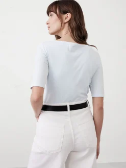 Soft Stretch Elbow-Sleeve Top