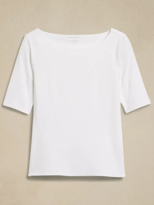 Soft Stretch Elbow-Sleeve Top