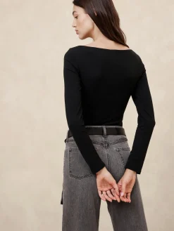 Soft Stretch Scoop-Neck T-Shirt