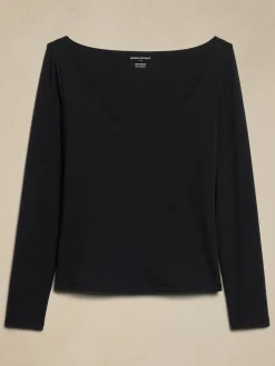 Soft Stretch Scoop-Neck T-Shirt