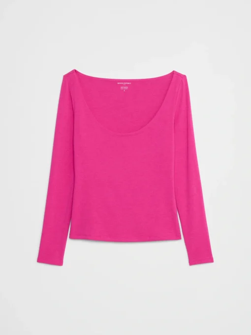 Soft Stretch Scoop-Neck T-Shirt