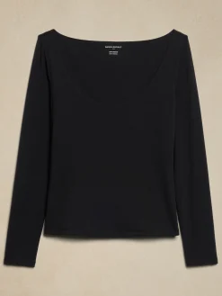 Soft Stretch Scoop-Neck T-Shirt