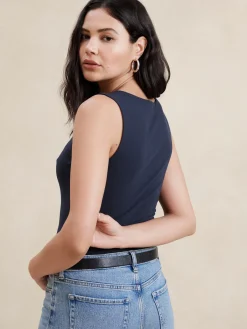 Soft Stretch Square-Neck Top