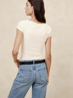 Soft Stretch Square-Neck T-Shirt