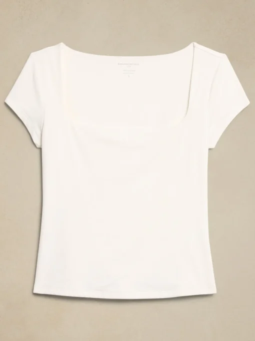 Soft Stretch Square-Neck T-Shirt