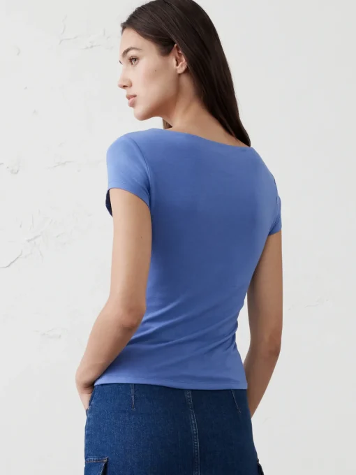 Soft Stretch Square-Neck T-Shirt