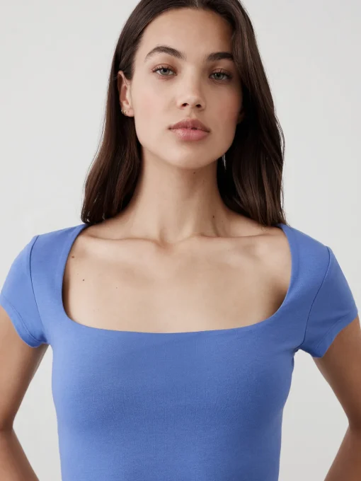 Soft Stretch Square-Neck T-Shirt