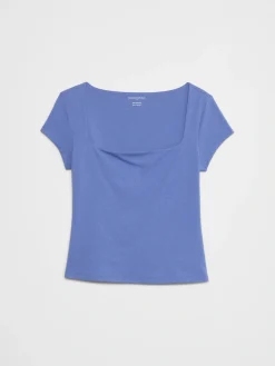 Soft Stretch Square-Neck T-Shirt
