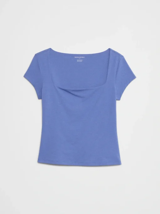 Soft Stretch Square-Neck T-Shirt