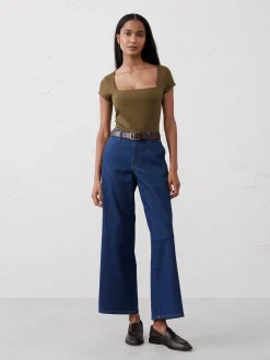 Soft Stretch Square-Neck T-Shirt