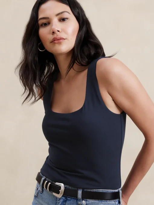 Soft Stretch Square-Neck Top