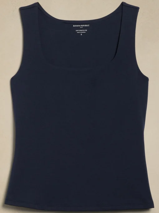 Soft Stretch Square-Neck Top