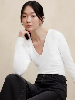 Soft Stretch V-Neck Bodysuit