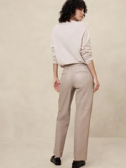 Straight Vegan Leather Trouser