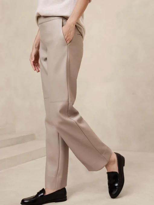 Straight Vegan Leather Trouser