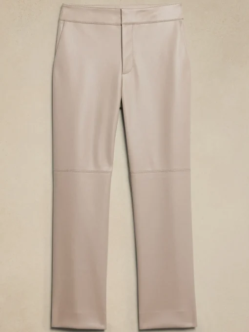 Straight Vegan Leather Trouser