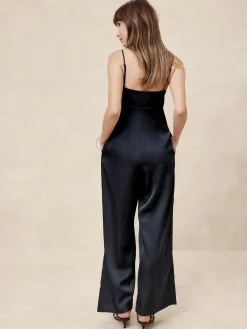 Strappy Satin Jumpsuit