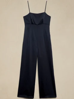 Strappy Satin Jumpsuit