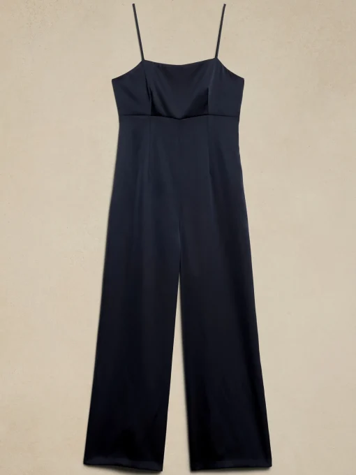Strappy Satin Jumpsuit