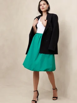 Taffeta Knee-Length Skirt