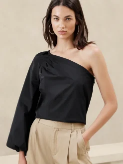 Taffeta One-Shoulder Top