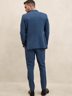 Tailored Blue Glen Plaid Suit Trouser