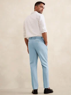 Tailored-Fit Aqua Melange Suit Trouser