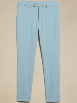 Tailored-Fit Aqua Melange Suit Trouser