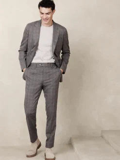 Tailored-Fit Glen Plaid Suit Trouser
