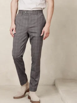 Tailored-Fit Glen Plaid Suit Trouser