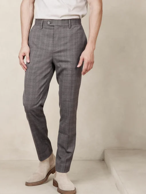 Tailored-Fit Glen Plaid Suit Trouser