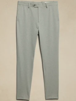 Tailored-Fit Light Gray Knit Suit Trouser